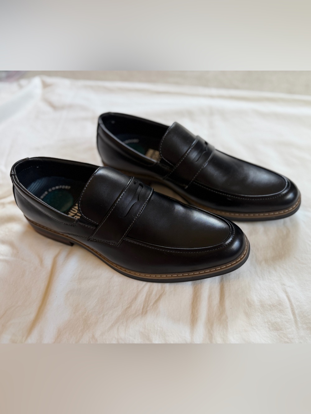 Nunn Bush Carmelo Black Moc Toe Penny Loafers Men’s 11 Comfort Dress Shoes